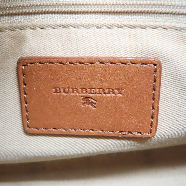 実際に弊社で買取させて頂いたBURBERRY/バーバリー キャンバス×レザー ショルダーバッグ チェック柄の画像 5枚目