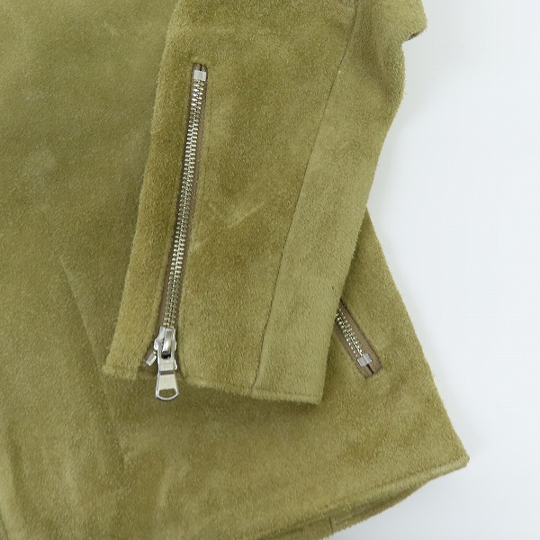 実際に弊社で買取させて頂いたUNITED ARROWS green label relaxing/ユナイテッドアローズ 牛革 スウェードレザーダブルライダースジャケット/Sの画像 7枚目
