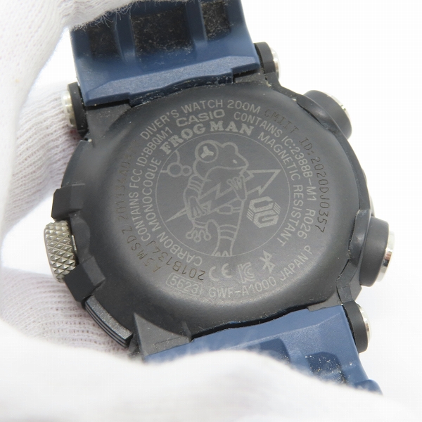 実際に弊社で買取させて頂いたG-SHOCK/Gショック MASTER OF G FROGMAN/フロッグマン Bluetooth 電波ソーラー GWF-A1000-1A2JFの画像 4枚目