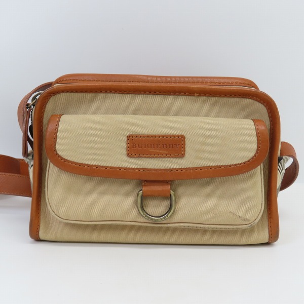 実際に弊社で買取させて頂いたBURBERRY/バーバリー キャンバス×レザー ショルダーバッグ チェック柄