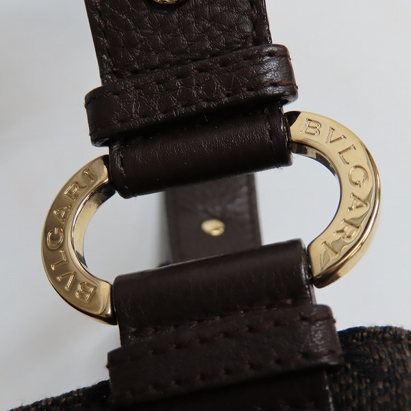 実際に弊社で買取させて頂いたBVLGARI/ブルガリ ロゴマニア ハンドバッグ キャンバス×レザーの画像 7枚目