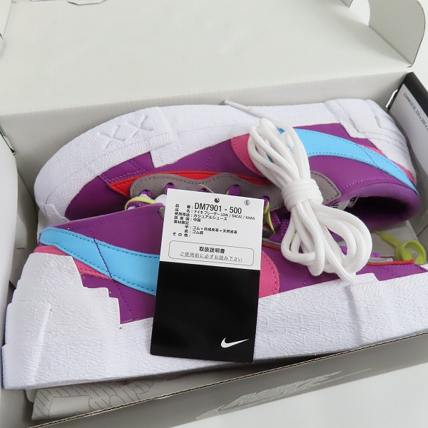 実際に弊社で買取させて頂いた【未使用】 NIKE×KAWS×SACAI/ナイキ×カウズ×サカイ BLAZER LOW/ブレーザーロー パープルダスク DM7901-500/28の画像 7枚目