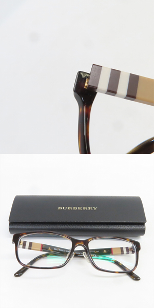 実際に弊社で買取させて頂いたBURBERRY/バーバリー 度入り アイウェア/メガネフレーム B 2206-Dの画像 9枚目