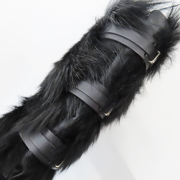 実際に弊社で買取させて頂いたCELINE/セリーヌ ファー ベルト ウェッジ ヒール ブーツ/37.5の画像 7枚目