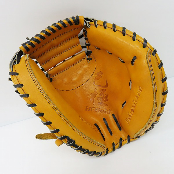 実際に弊社で買取させて頂いたHi-Gold/ハイゴールド 己極 軟式 捕手用/キャッチャーミット 野球グラブ/グローブ OKG-602Mの画像 2枚目