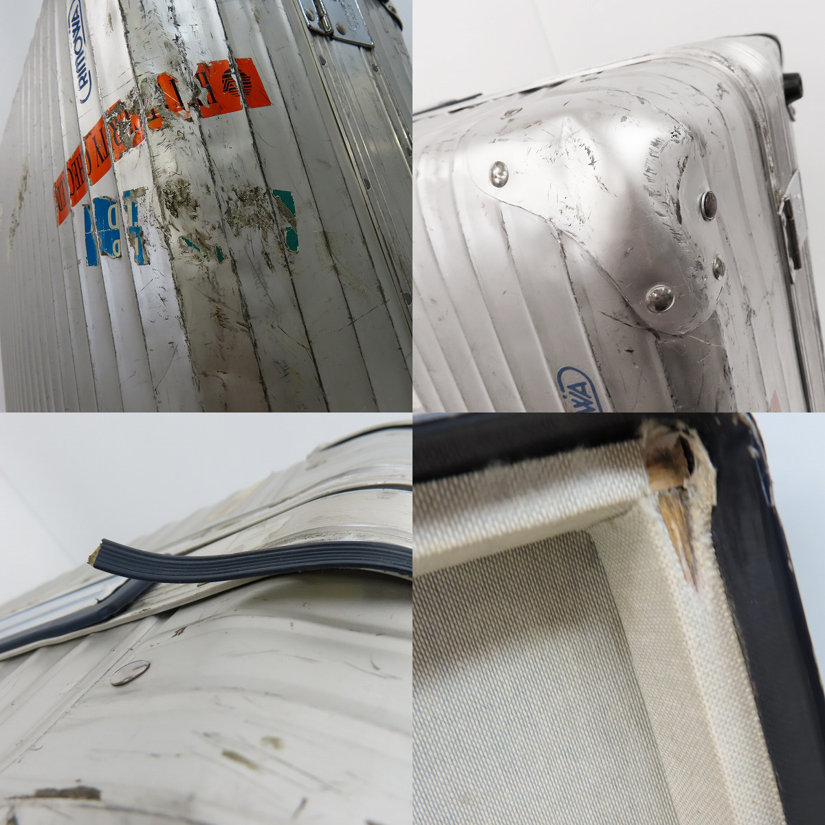 実際に弊社で買取させて頂いた【難有】RIMOWA/リモワ アルミ 2輪 90年代/キャリーケース/スーツケース/ヴィンテージ/ビンテージの画像 9枚目