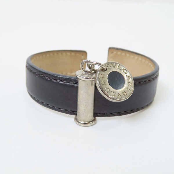 実際に弊社で買取させて頂いたBVLGARI/ブルガリ レザー コンビ バングルの画像 1枚目
