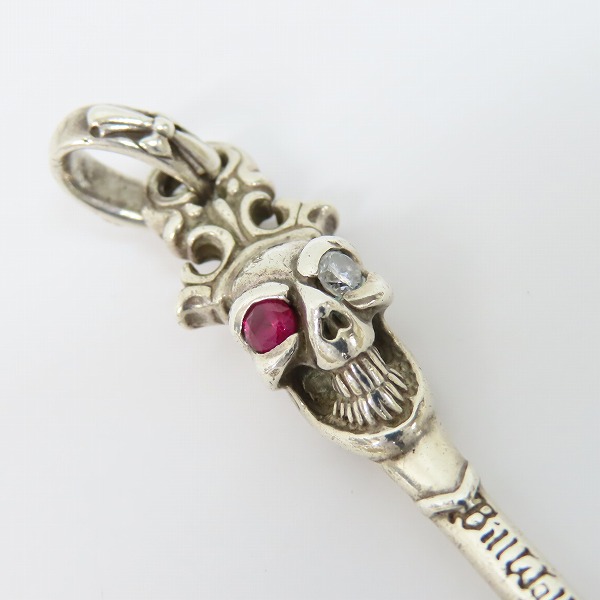 実際に弊社で買取させて頂いたBWL/ビルウォールレザー グッドラックスカルキー 2ストーンアイズ ペンダントトップの画像 7枚目