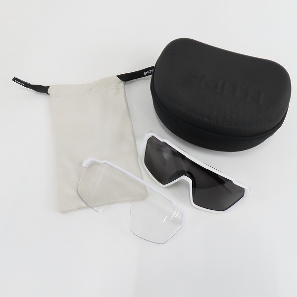 実際に弊社で買取させて頂いたSMITH/スミス Shift MAG Matte White 6HT 3CW スポーツサングラス スペアレンズ付きの画像 9枚目
