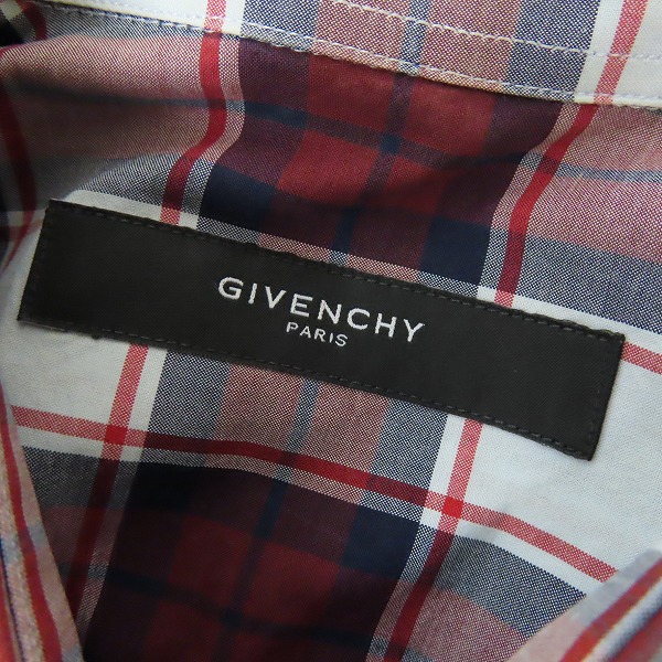 実際に弊社で買取させて頂いたGIVENCHY/ジバンシィ チェック 長袖ボタンシャツ /37の画像 2枚目