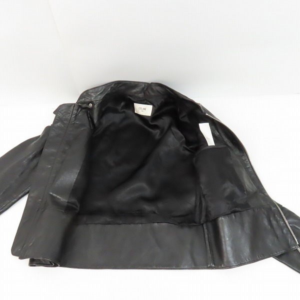 実際に弊社で買取させて頂いた【JPタグ】CELINE/セリーヌ 2019AW ディッドレーサージップアップレザージャケット 2E188280D Size：44の画像 6枚目