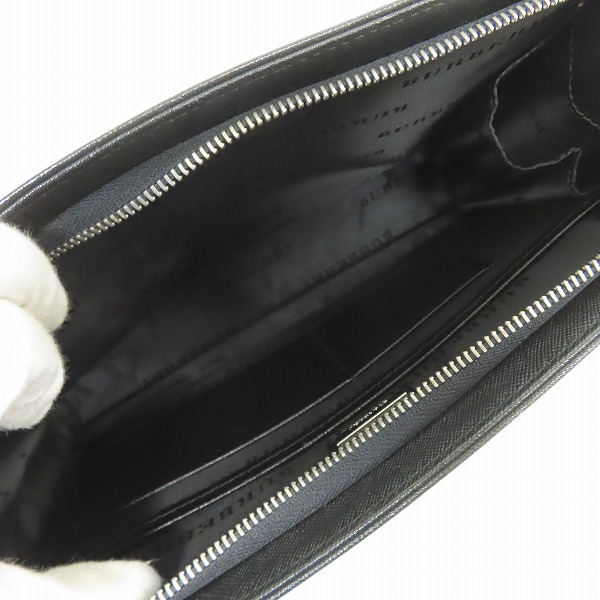 実際に弊社で買取させて頂いたBurberry/バーバリー レザー セカンドバッグ クラッチバッグ ブラックの画像 3枚目