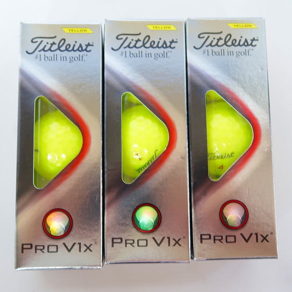 実際に弊社で買取させて頂いた【未使用】Titleist/タイトリスト PRO V1X 2022 ゴルフボール YELLOW/3スリーブ/9個入