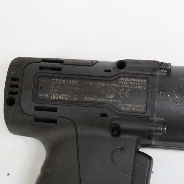 実際に弊社で買取させて頂いたSNAP-ON/スナップオン CTJ761ABK 3/8 コードレスインパクトレンチ バッテリー バッテリーチャージャー付き 動作確認済みの画像 3枚目