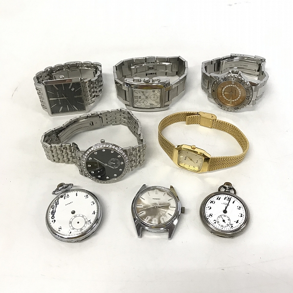 実際に弊社で買取させて頂いた【おまとめ/動作未確認】BURBERRY/バーバリー ENRICO COVERI/エンリココベリ REVUETHOMMEN/レビュートメーン他 腕時計/懐中時計