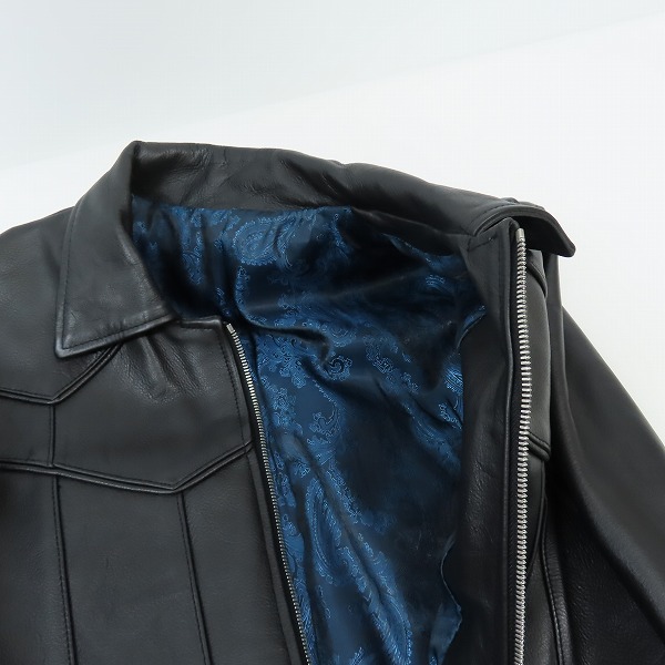 実際に弊社で買取させて頂いたNO ID/ノーアイディー SMOKE-BLZ カウレザーライダースジャケット 841030-358L/2の画像 5枚目