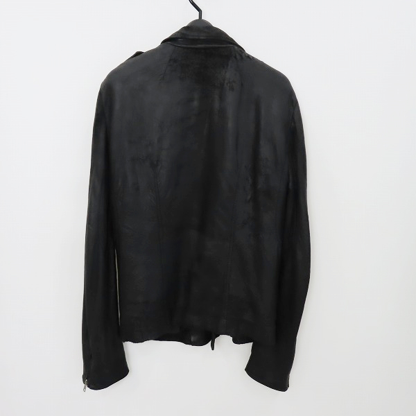 実際に弊社で買取させて頂いたRICK OWENS/リックオウエンス レザー ダブルライダースジャケット/Sの画像 1枚目