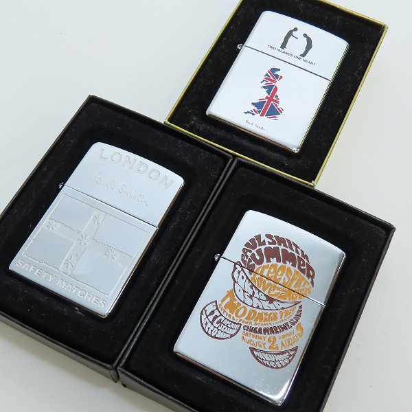 実際に弊社で買取させて頂いたZIPPO/ジッポー Paul Smith/ポール スミス LONDON SAFETY MATCHES/TWO ISLANDS ONE HEART等/2002/2005年製