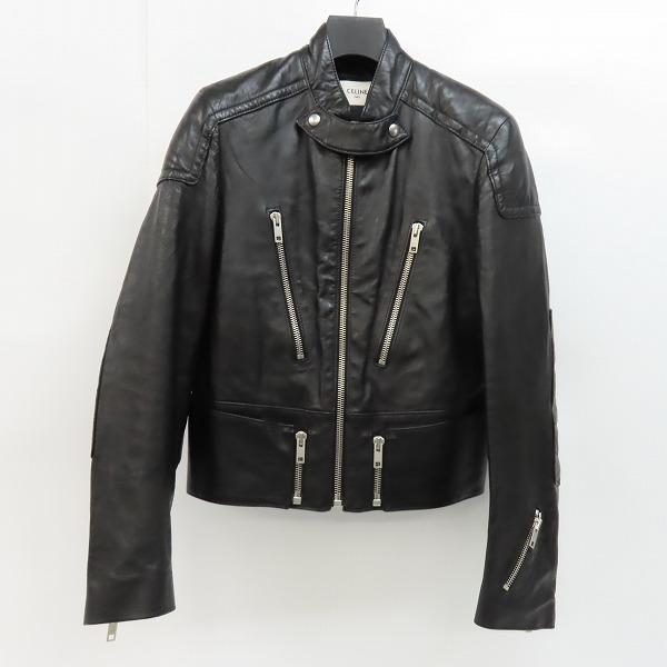 実際に弊社で買取させて頂いた【JPタグ】CELINE/セリーヌ 2019AW ディッドレーサージップアップレザージャケット 2E188280D Size：44