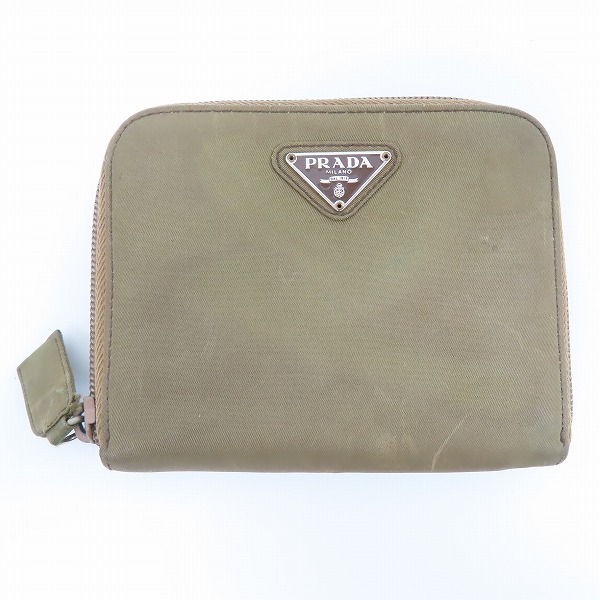 実際に弊社で買取させて頂いたPRADA/プラダ テスートナイロン ラウンドファスナー 二つ折り 財布