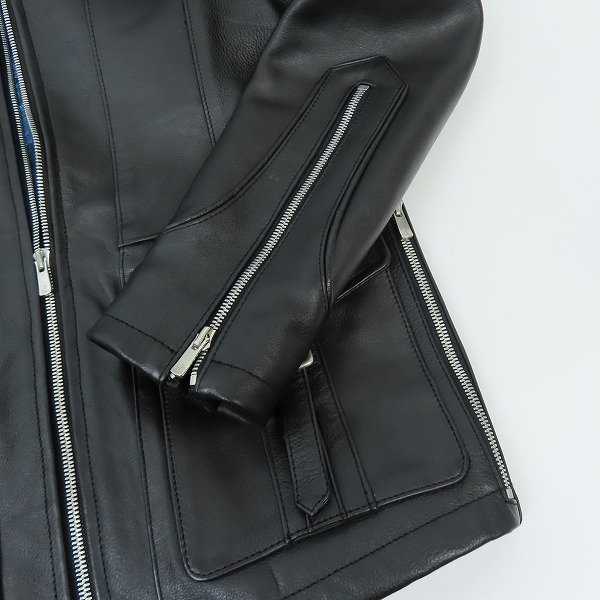 実際に弊社で買取させて頂いたNO ID/ノーアイディー SMOKE-BLZ カウレザーライダースジャケット 841030-358L/2の画像 7枚目