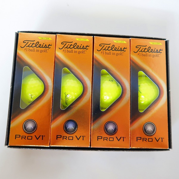 実際に弊社で買取させて頂いた【未使用/オウンネーム】Titleist/タイトリスト PRO V1 2022 ゴルフボール YELLOW 1ダース