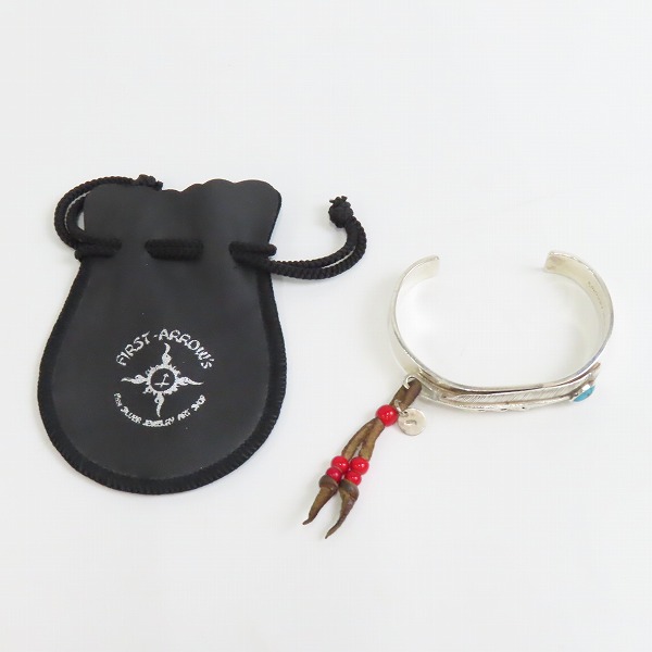 実際に弊社で買取させて頂いたFIRST ARROWS/ファーストアローズ フェザーバングル ターコイズ レザーストラップの画像 7枚目