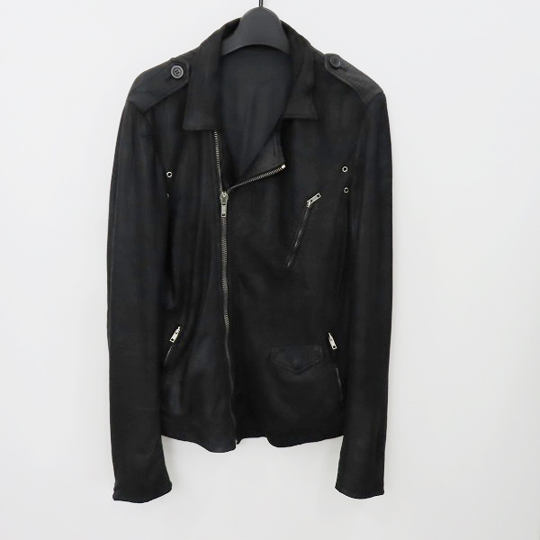 実際に弊社で買取させて頂いたRICK OWENS/リックオウエンス レザー ダブルライダースジャケット/S
