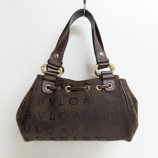 実際に弊社で買取させて頂いたBVLGARI/ブルガリ ロゴマニア ハンドバッグ キャンバス×レザーの画像 1枚目