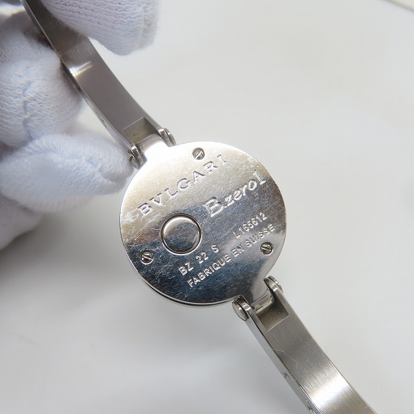 実際に弊社で買取させて頂いたBVLGARI/ブルガリ Bzero1ビーゼロワン 12Pダイヤ 腕時計 ステンレススチール クオーツ 白文字盤 BZ22S【動作未確認】の画像 5枚目