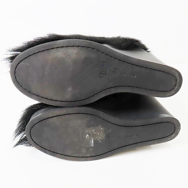 実際に弊社で買取させて頂いたCELINE/セリーヌ ファー ベルト ウェッジ ヒール ブーツ/37.5の画像 2枚目