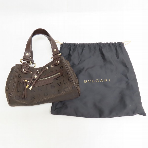 実際に弊社で買取させて頂いたBVLGARI/ブルガリ ロゴマニア ハンドバッグ キャンバス×レザーの画像 9枚目