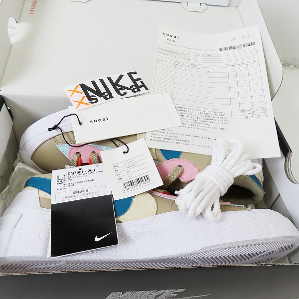 実際に弊社で買取させて頂いた【未使用】NIKE×SACAI×KAWS/ナイキ×サカイ×カウズ BLAZER LOW REED/ブレーザーロー リード DM7901-200/27の画像 7枚目