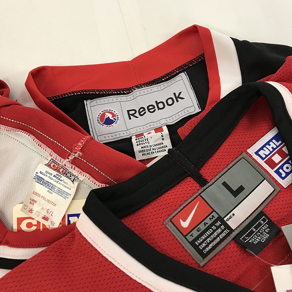 実際に弊社で買取させて頂いた【おまとめ/未使用含む】カナダ代表/CCCP/Rockford IceHogs 他 アイスホッケー ユニフォーム/ゲームシャツ 等の画像 1枚目