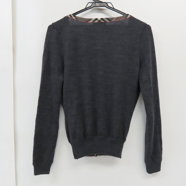 実際に弊社で買取させて頂いたBURBERRY LONDON BLUE LABEL/バーバリーロンドンブルーレーベル ノバチェック ニットカーディガン FBF26-671/38の画像 1枚目