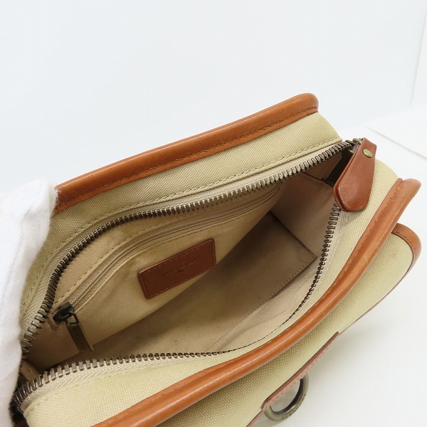 実際に弊社で買取させて頂いたBURBERRY/バーバリー キャンバス×レザー ショルダーバッグ チェック柄の画像 4枚目