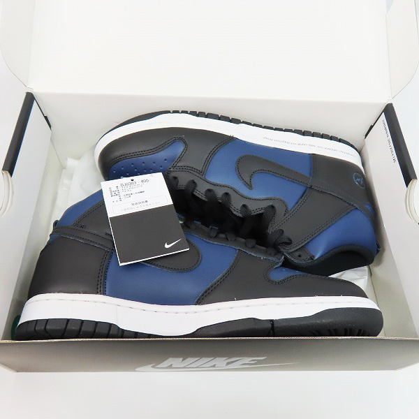 実際に弊社で買取させて頂いた【未使用】NIKE×FRAGMENT DESIGN/ナイキ×フラグメントデザイン DUNK HI/F ダンクハイ ミッドナイトネイビー DJ0383-400/27.0の画像 7枚目
