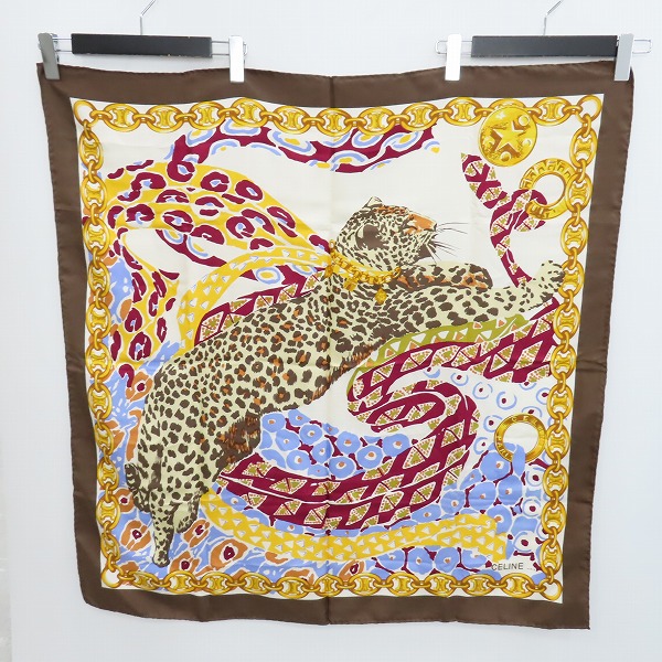 実際に弊社で買取させて頂いたCELINE/セリーヌ マカダム柄 チェーン シルク スカーフ/ストール