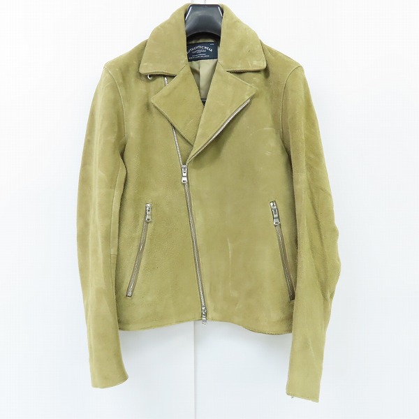 実際に弊社で買取させて頂いたUNITED ARROWS green label relaxing/ユナイテッドアローズ 牛革 スウェードレザーダブルライダースジャケット/S