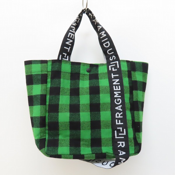 実際に弊社で買取させて頂いたRAMIDUS × FRAGMENT DESIGN/ラミダス ×フラグメント チェック柄 ミニトートバッグの画像 1枚目