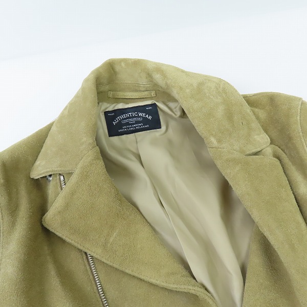 実際に弊社で買取させて頂いたUNITED ARROWS green label relaxing/ユナイテッドアローズ 牛革 スウェードレザーダブルライダースジャケット/Sの画像 5枚目