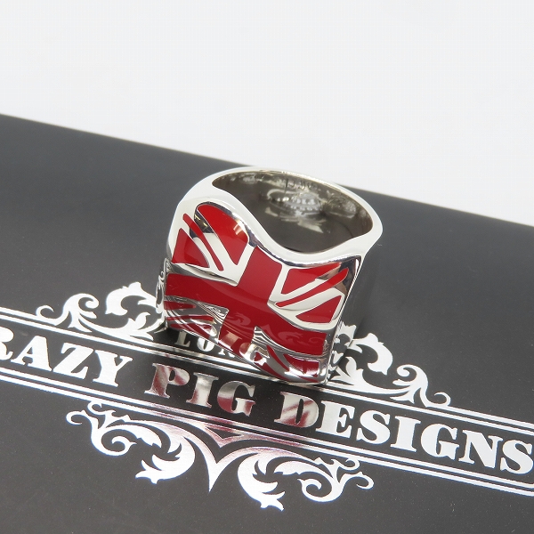 実際に弊社で買取させて頂いた【証明書】CRAZY PIG/クレイジーピッグ UINION JACK RING  ユニオンジャックジャックリング 21号