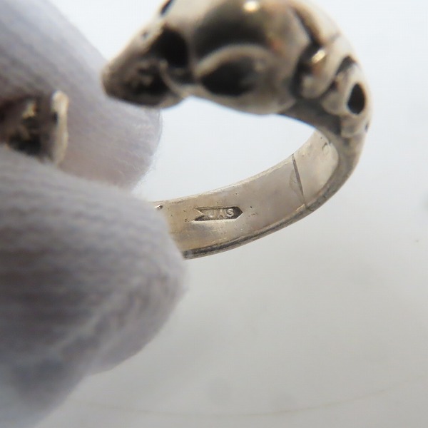 実際に弊社で買取させて頂いたCRAZY PIG/クレイジーピッグ  2スカル チューダー リング 14号の画像 8枚目