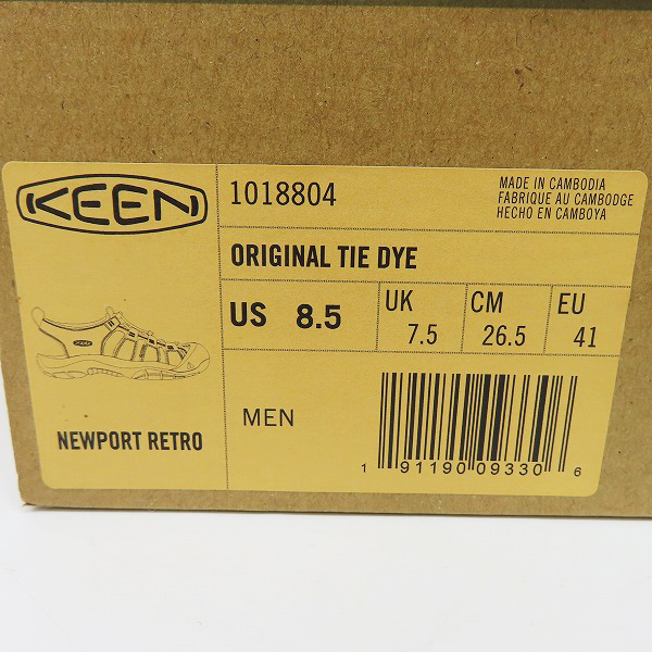 実際に弊社で買取させて頂いたKEEN/キーン NEWPORT RETRO ニューポート レトロ Original Tie Dye サンダル 1018804/26.5の画像 7枚目