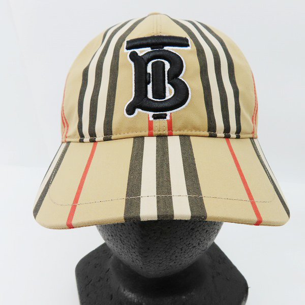 実際に弊社で買取させて頂いたBURBERRY/バーバリー ストライプ TBロゴ ベースボールキャップ 8026924/M
