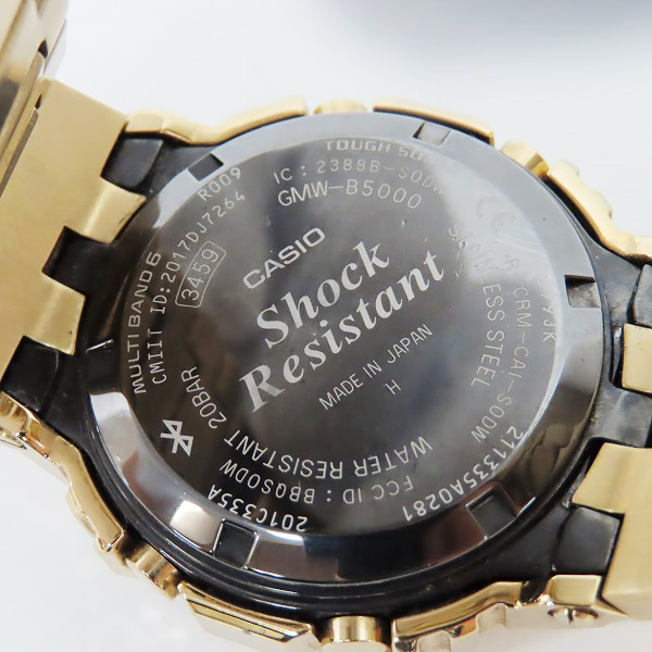 実際に弊社で買取させて頂いたG-SHOCK/Gショック 反転液晶 フルメタル ゴールド ソーラー Bluetooth搭載 腕時計/ウォッチ GMW-B5000GD-9JFの画像 4枚目