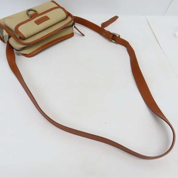 実際に弊社で買取させて頂いたBURBERRY/バーバリー キャンバス×レザー ショルダーバッグ チェック柄の画像 2枚目