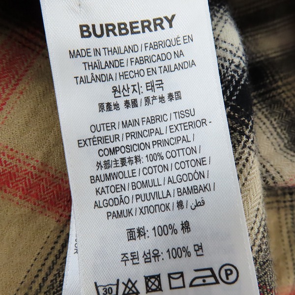 実際に弊社で買取させて頂いたBURBERRY/バーバリー 21AW ノバチェック ロングスリーブチェックシャツ 8036773/Sの画像 5枚目