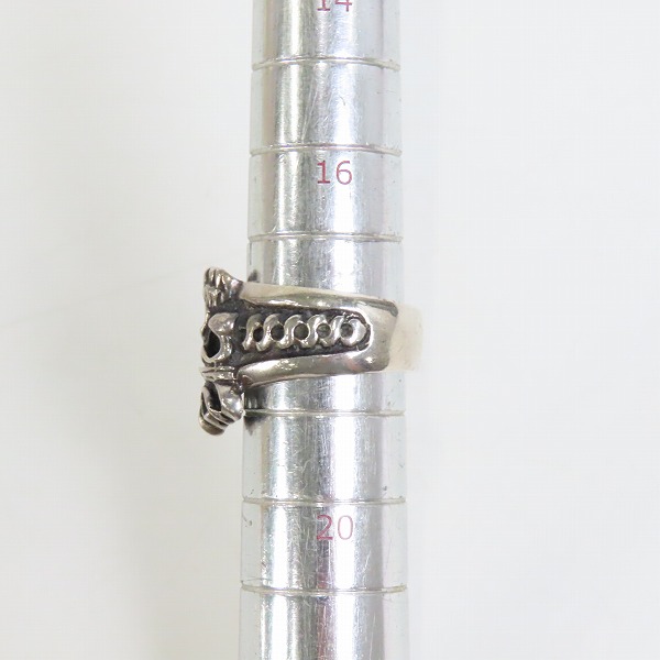 実際に弊社で買取させて頂いた【ギャラ付き】LEATHERS&TREASURES/レザーズ＆トレジャーズ クラウン スカル リング 18-18.5号の画像 6枚目