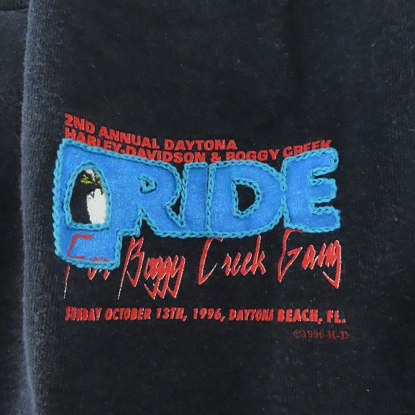 実際に弊社で買取させて頂いたHARLEY DAVIDSON/ハーレーダビッドソン 刺繍 プリント Tシャツ/Lの画像 4枚目